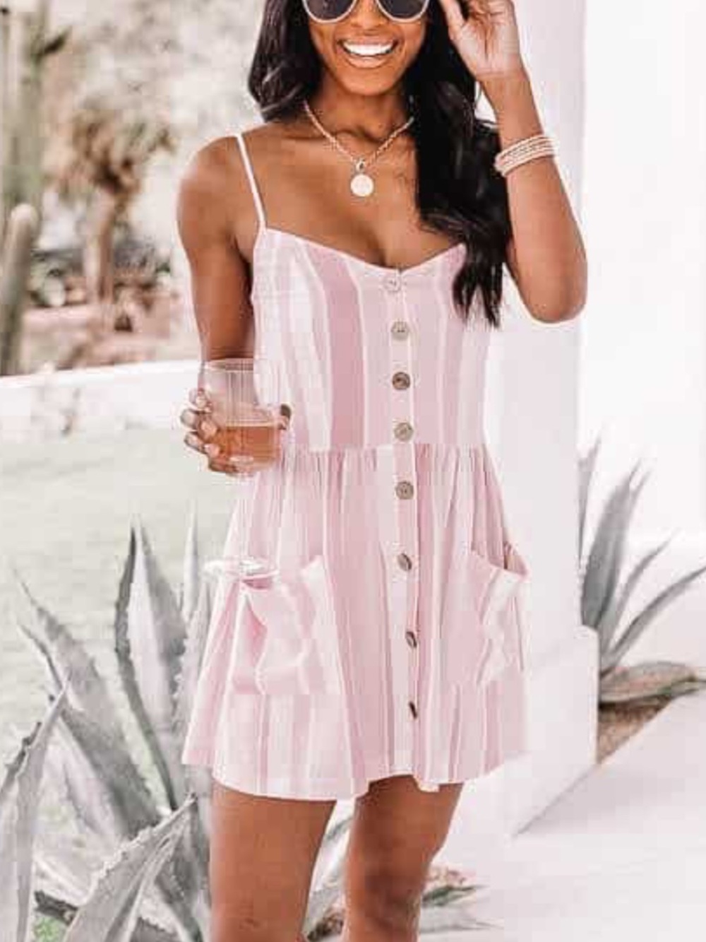 VICI | Nwt pink striped mini dress size small